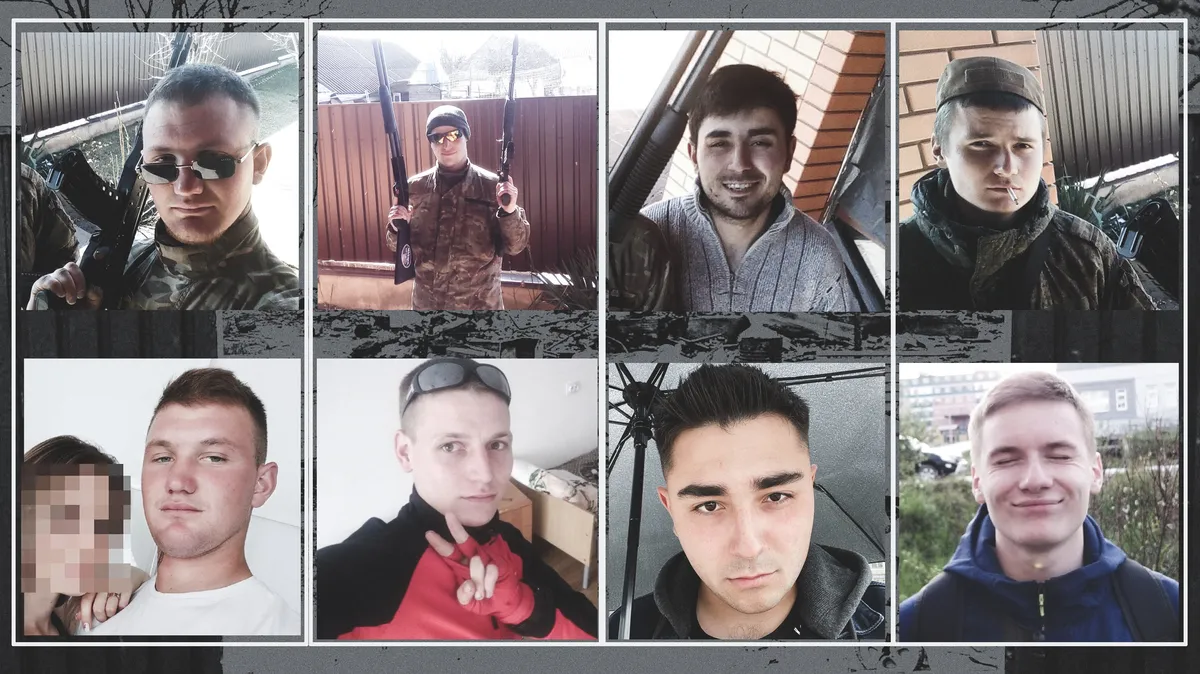 Russian soldiers from the stolen phone (from left to right): Daniil Frolkin, Dmitry Danilov, Ruslan Glotov, Ivan Shepelenko
