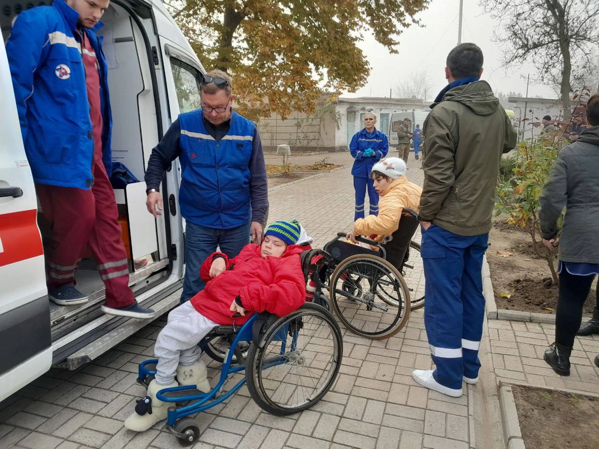 Transport av barn fra Oleshky internatskole til russisk-kontrollert territorium. 11. november 2022