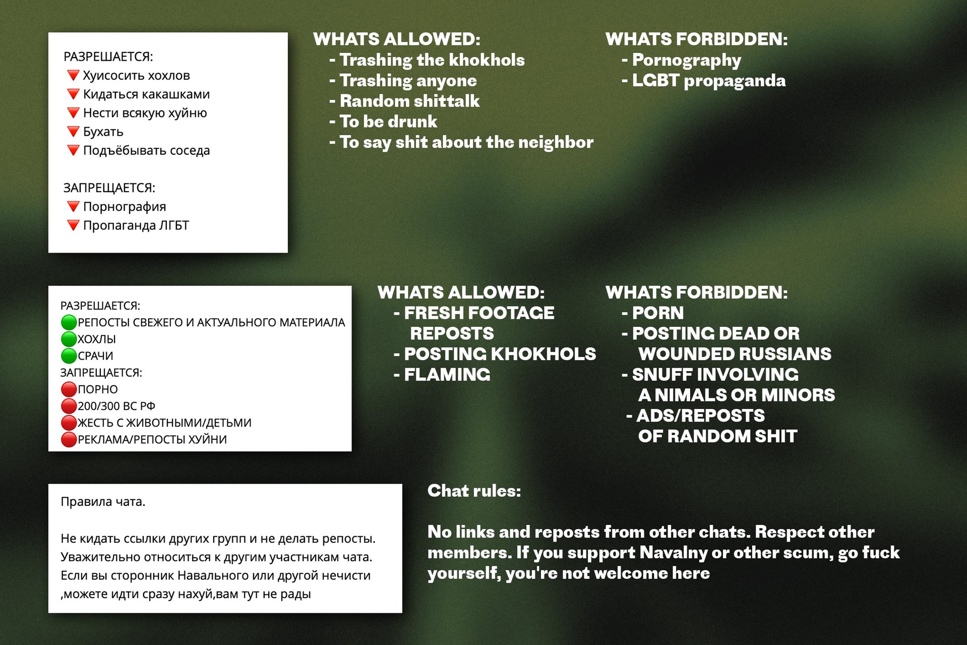 Snuff channels' chat rules examples