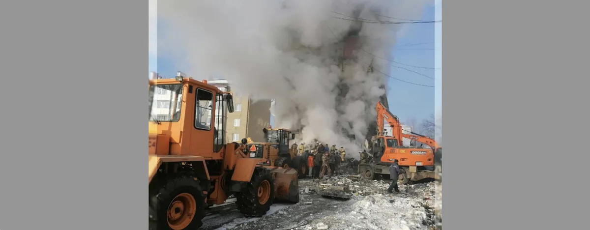 Последствия взрыва дома в Тымовском. Фото из телеграм-канала губернатора Сахалинской области