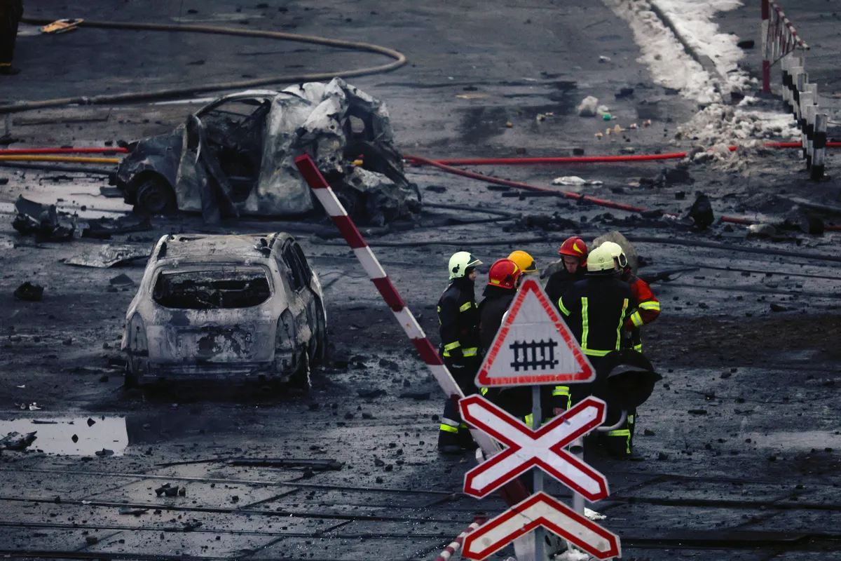 Сгоревшие машины в Киеве, 23 ноября