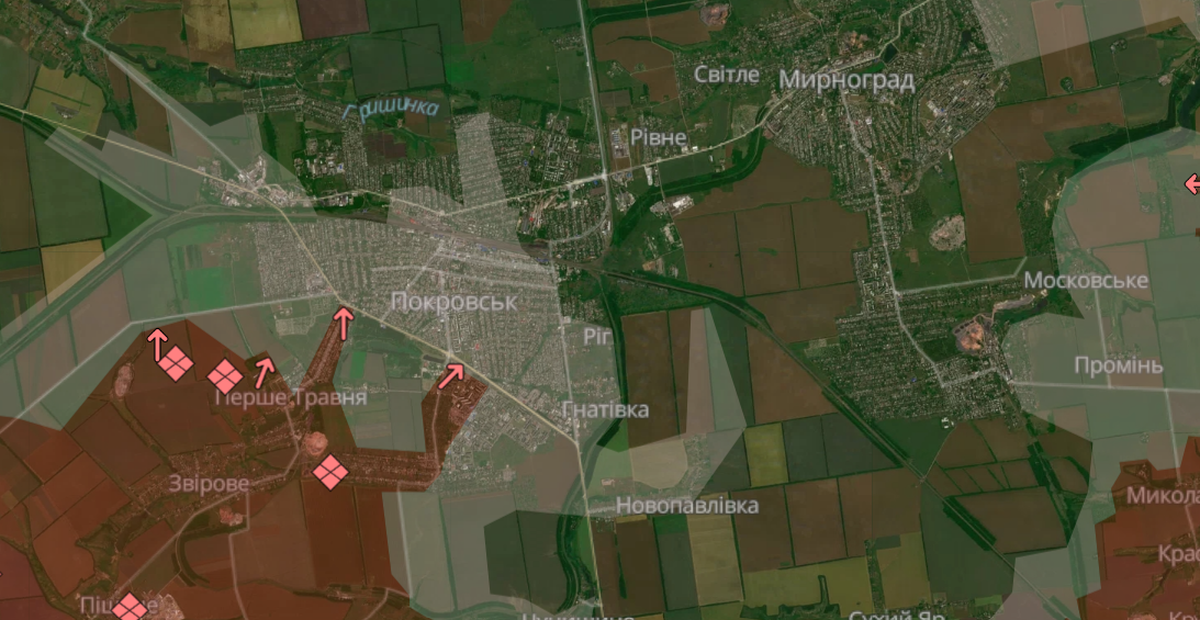 Покровско-Мирноградская агломерация. Обстановка на 31.10.2025 по версии DeepState