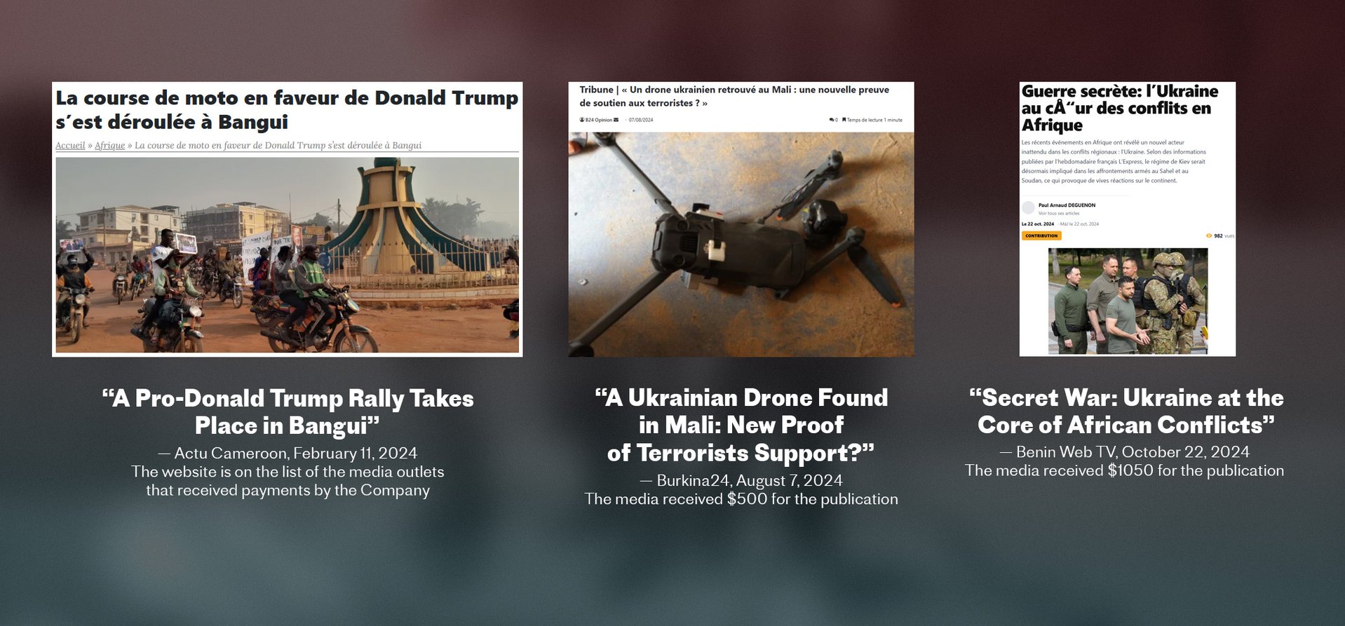 Some of the publications “the Company” paid for