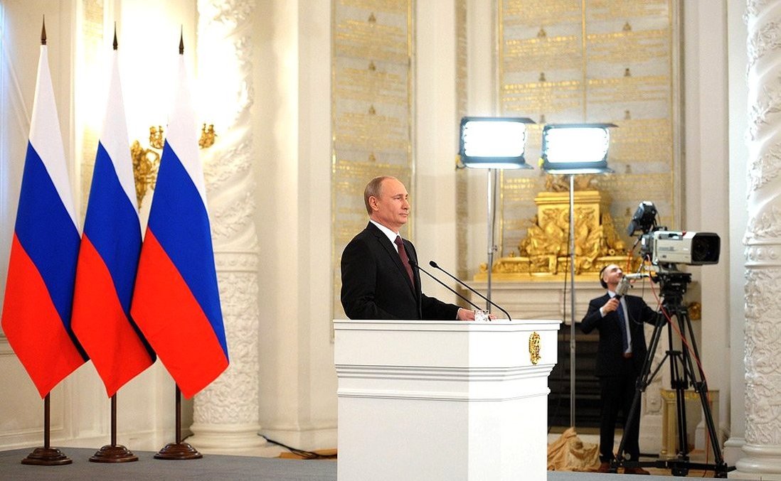 Владимир Путин в день аннексии Крыма, 18 марта 2014 года