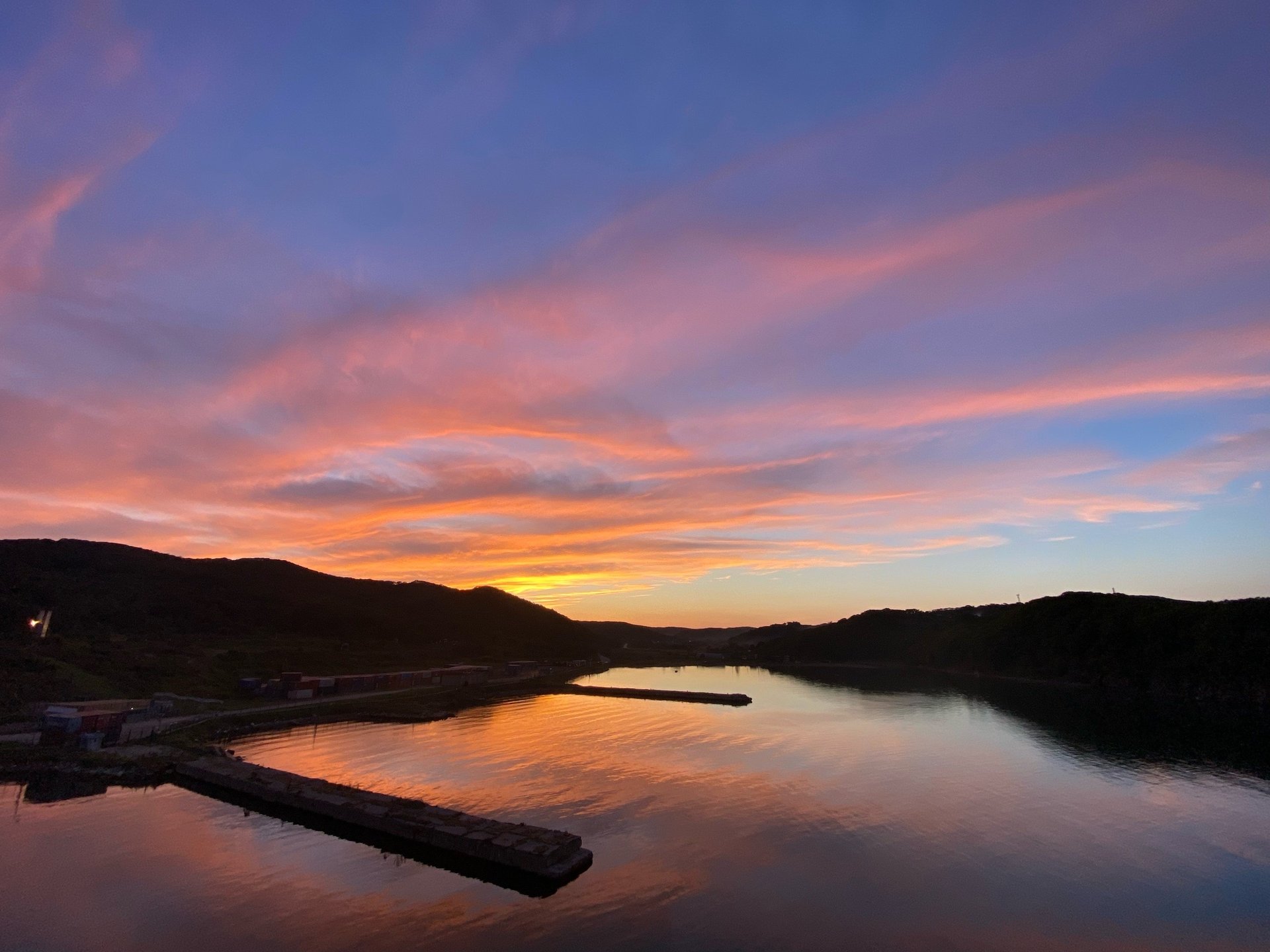 A photograph of the port of Dunay, taken by Mikhail Lavrentyev — then a sailor and later the captain of the Angara. The image is estimated to have been captured in September 2023