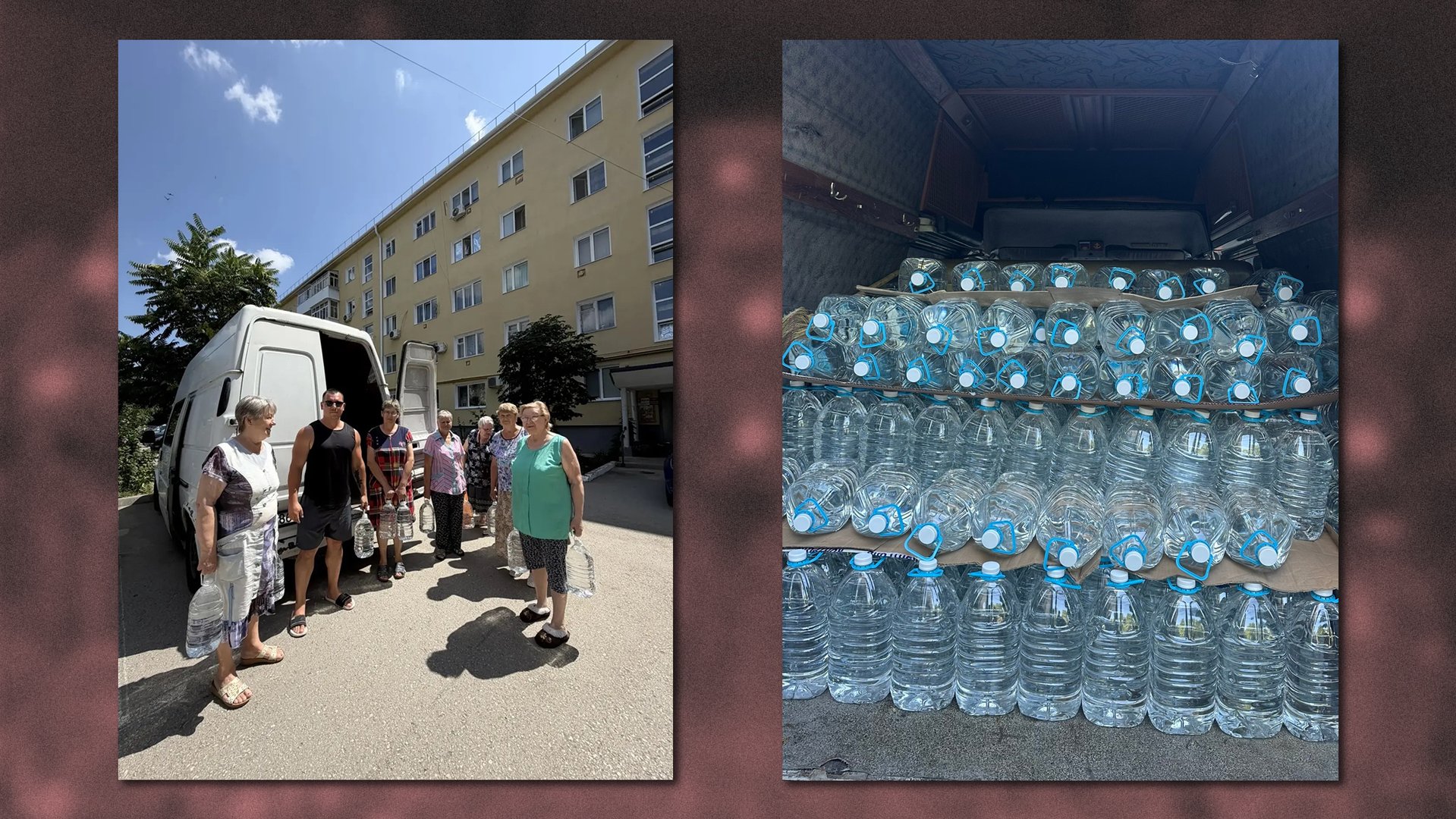 Волонтеры развозят воду пожилым