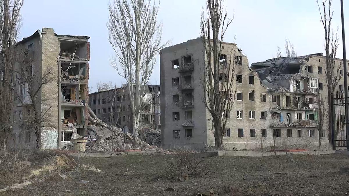 Разрушенные дома в Авдеевке