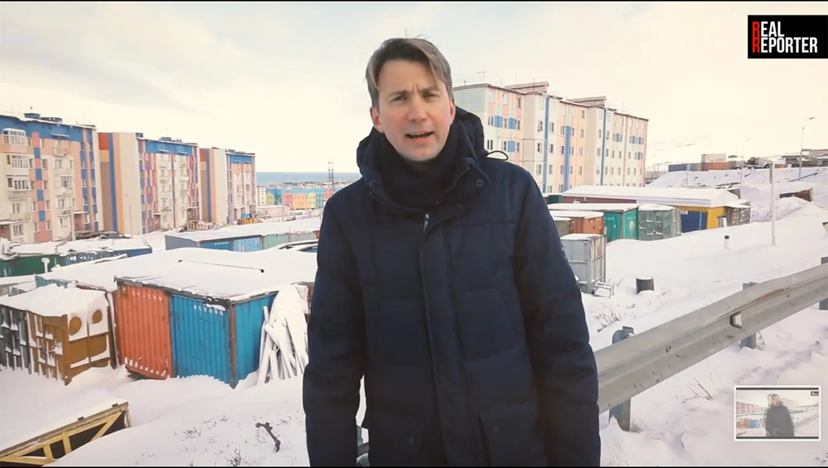 First — a frame from a video by the independent Real Reporter, second — from the propaganda channel RT. The main difference is the logo in the upper right corner