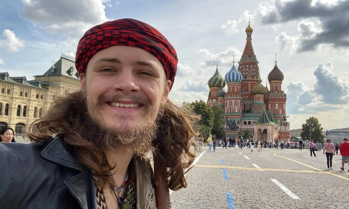 Michael on Red Square in Moscow — probably taken on September 4, when he borrowed his shoes for a trip to the city center