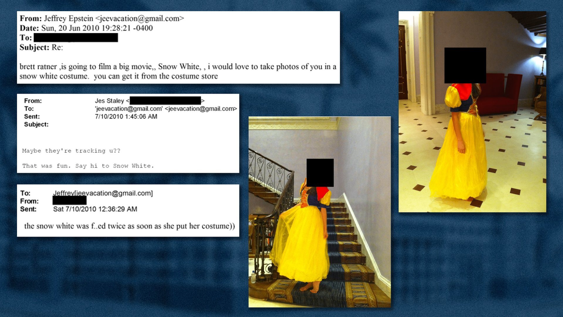 After Pozhidaeva told Epstein about the party with “Snow White,” he received photos of that very girl