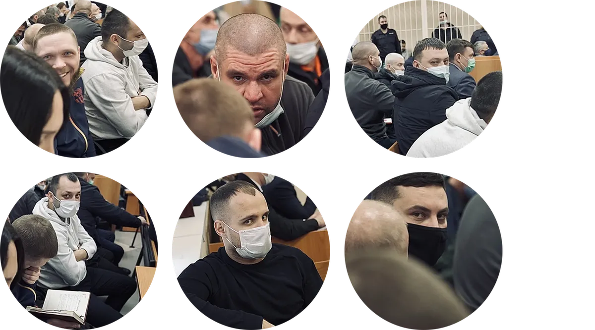 Former drug control operatives Pavel Bormotov, Andrey Zlenko, Dinislam Kanyarov, Aleksandr Putyatin, Sergey Khranovsky and Boris Chernov