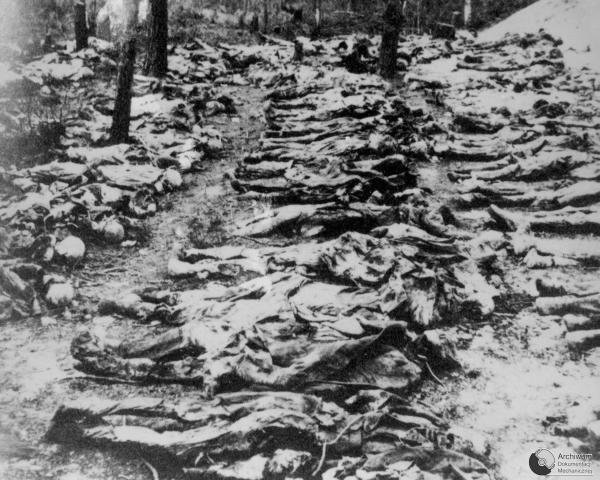 Эксгумация массового захоронения поляков в Катыни, 1943 год