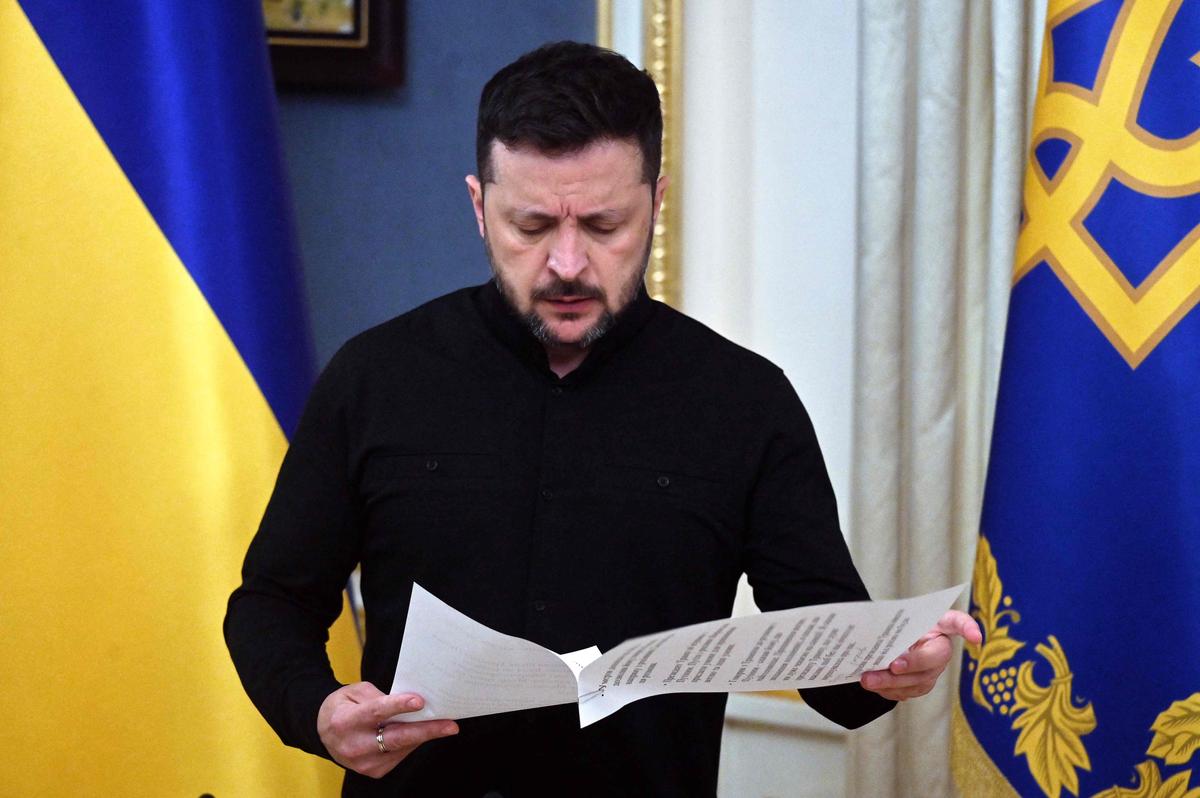 Зеленский во время брифинга по итогам переговоров Трампа с Путиным