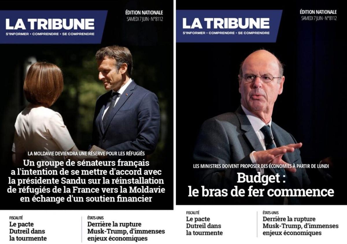 Обложки газеты La Tribune. Слева — фейк, справа — реальная 