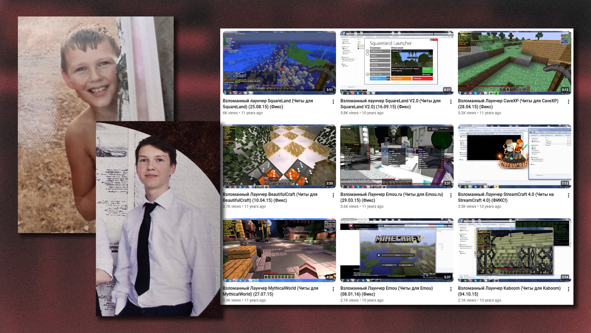 Иван Кирсанов в детстве и его канал на YouTube