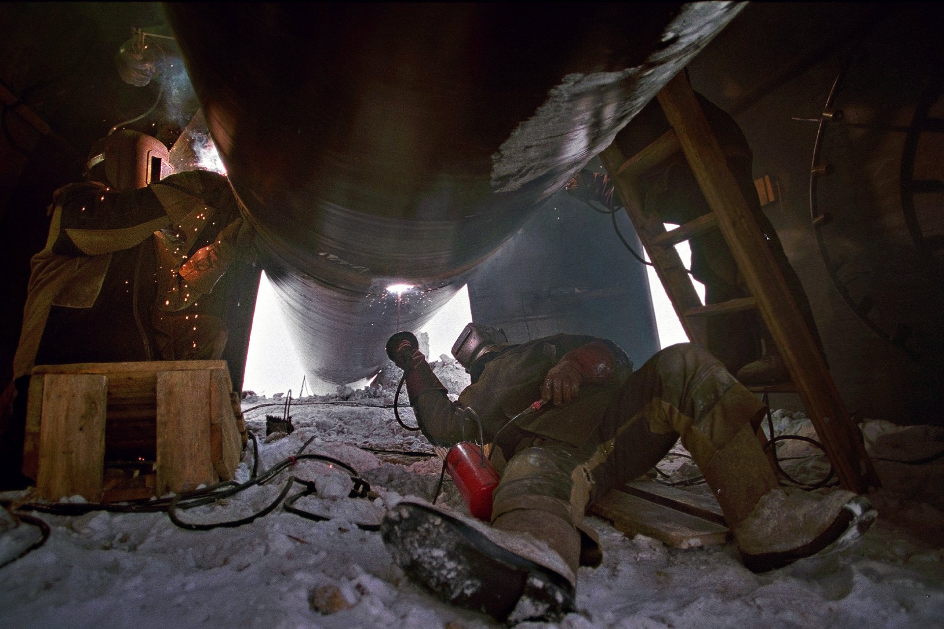 Прокладка газопровода. Ямал. 2004