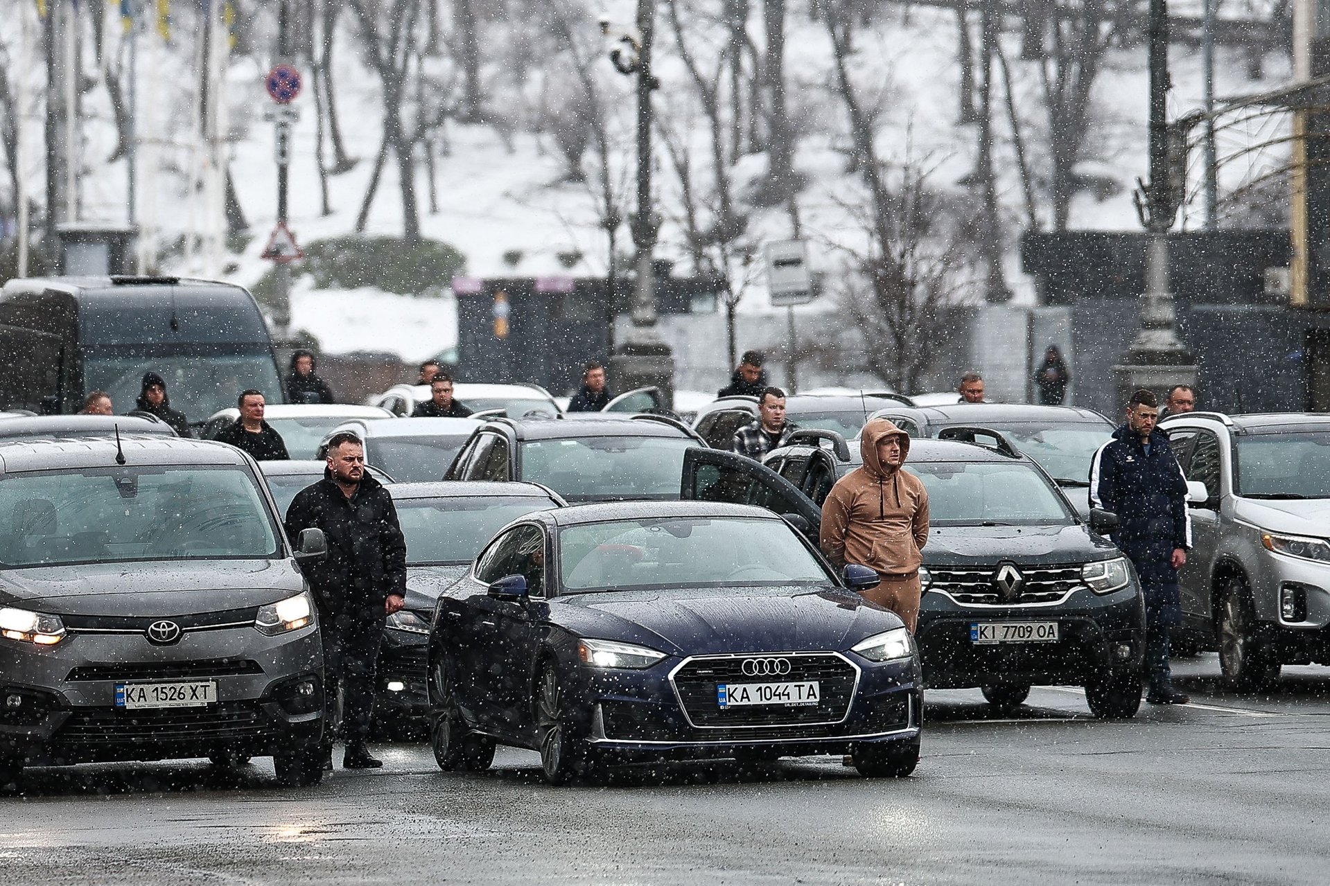 Минута молчания в центре Киева, 25 февраля 2026 года