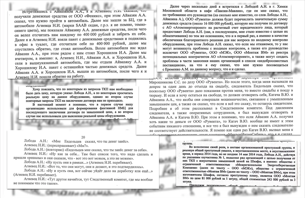 Скриншоты из приговора Алексея Лободы и протокола его выступления в суде